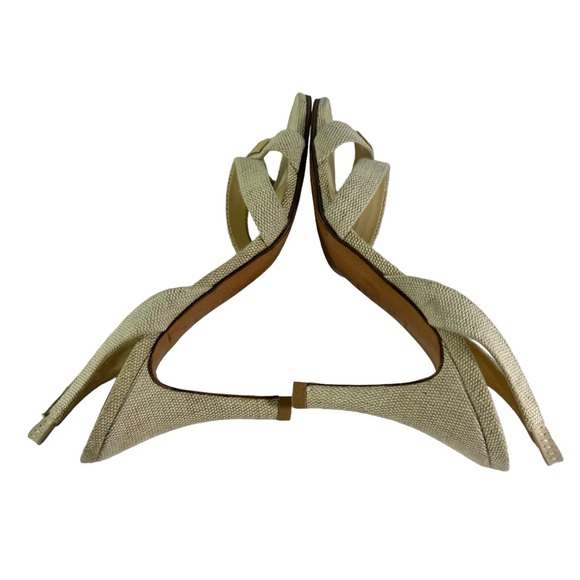 CHANEL Beige Fabric Slingback Strappy Sandals Made in Italy Marked as 37.5-7.5US - Picture 9 of 12